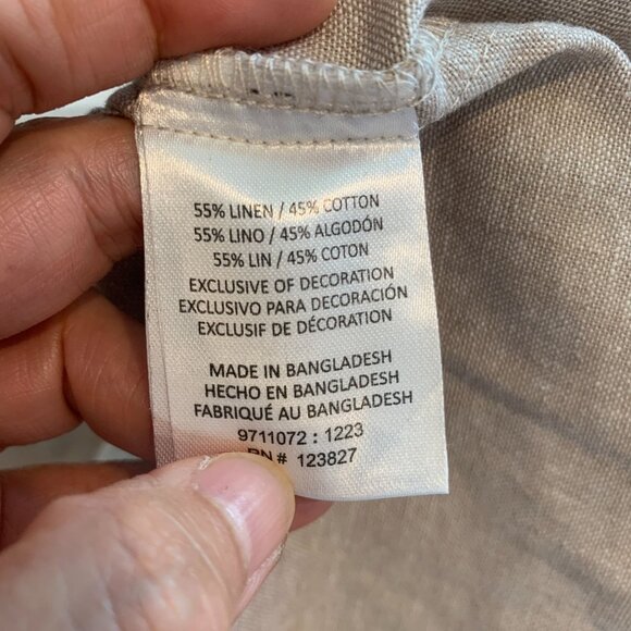 Ike Behar Men's Shirt Jacket Shacket Plus Size XXL in Khaki Linen Cotton - Picture 8 of 10